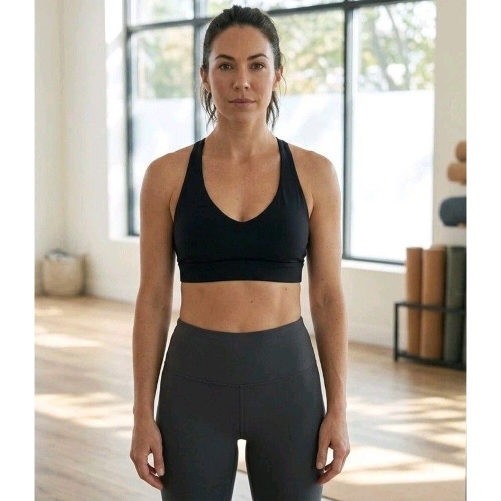 Athleta Black RacerBack Bikini Bathing Suit Top Or Sports Bra Size 36B/C